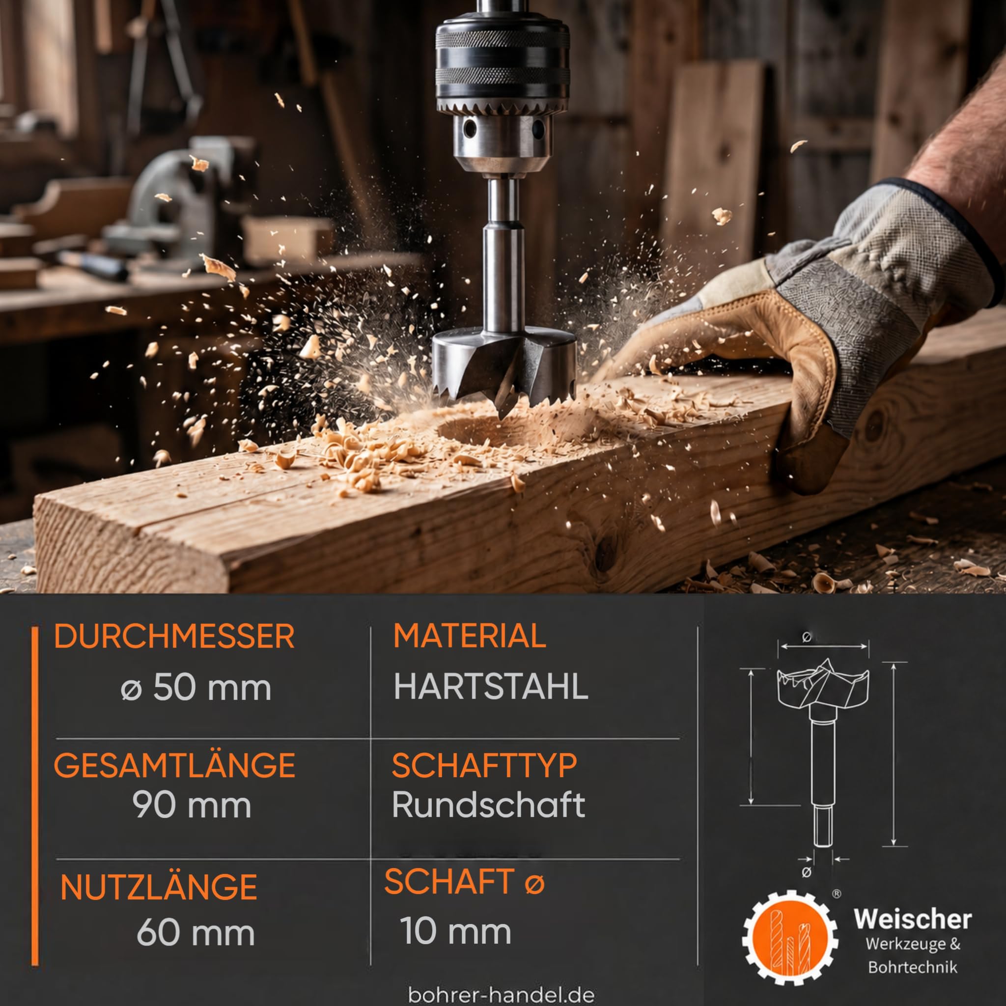 weischer-forstnerbohrer-50mm-gezahnt-holzbohrer-astloch image 2