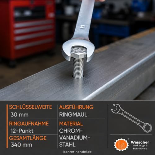 weischer-maul-ringschl-ssel-sw-30-mm-chrom-vanadium image 6