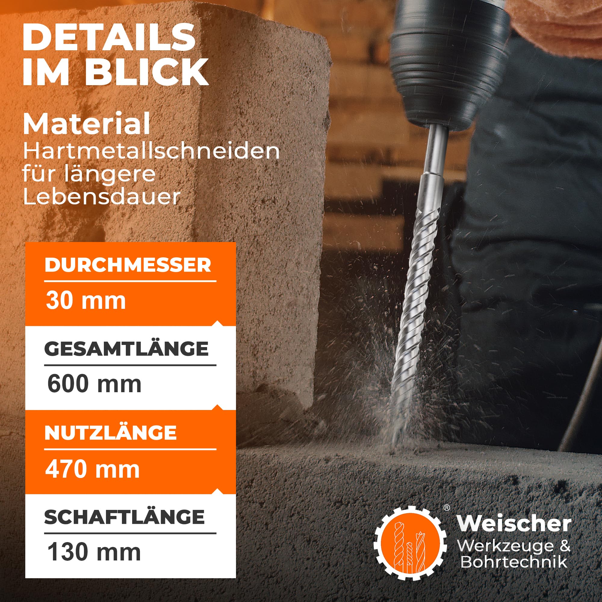 weischer-bohrer-sds-max-30x600-mm-betonbohrer-vierschneidig image 2