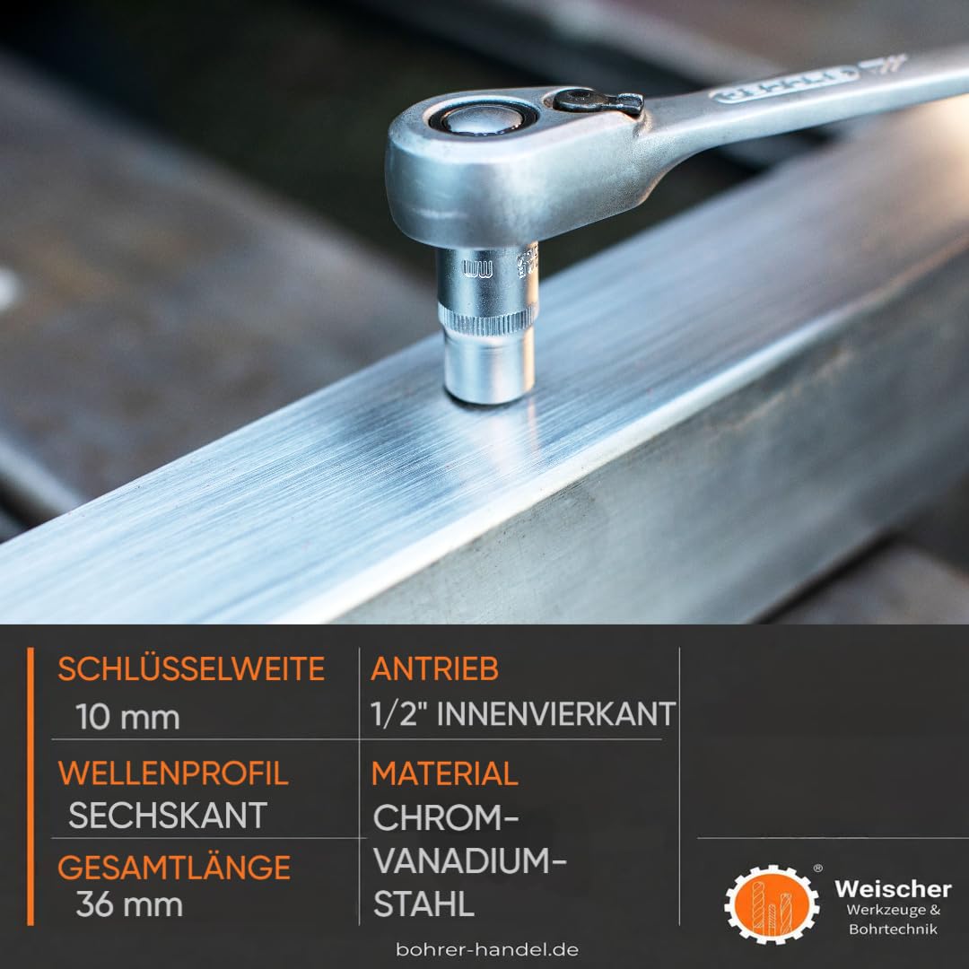 weischer-steckschl-ssel-sw-10-mm-1-2-zoll-wellenprofil image 2