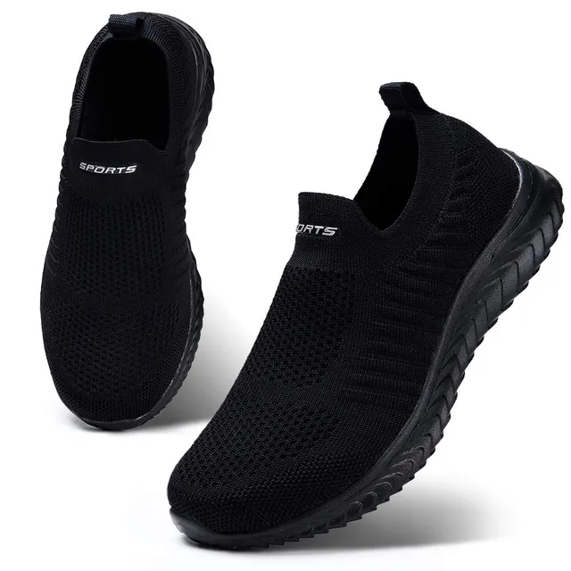 hkr-damen-slip-on-sneaker-sportschuhe-atmungsaktiv-schwarz image 1
