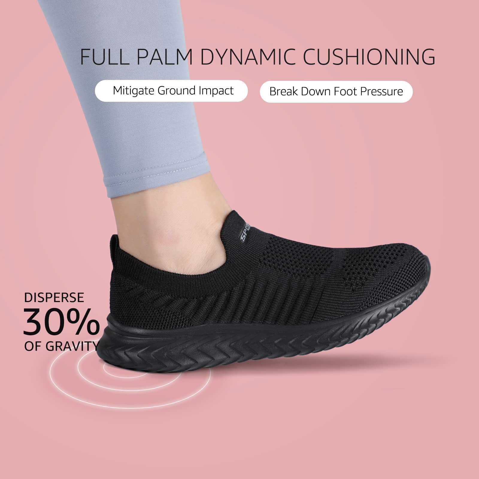 hkr-damen-slip-on-sneaker-sportschuhe-atmungsaktiv-schwarz image 7